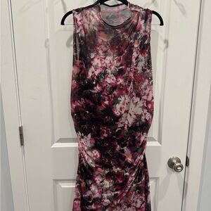 Abercrombie & Fitch Sleeveless Floral Sheath Dress in Pink and Black